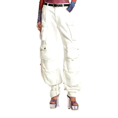 High rise denim pants for women
