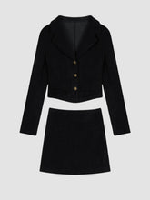 Retro Black Suit Dress Set