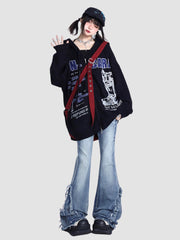 Retro Washed Flared Slim Fit Jeans