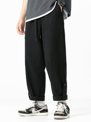 Retro Japanese Straight-Leg Sweatpants