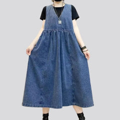 Vogue long denim dress