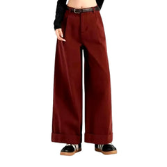 High-waist baggy fit denim pants for women