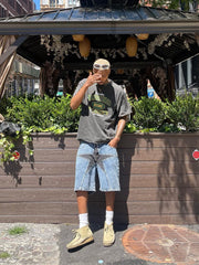 Star Patchwork Denim Shorts