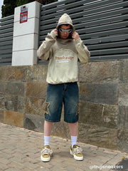 Star Tassel Patch Gradient Denim Shorts