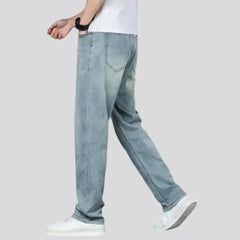 Thin stonewashed jeans for men