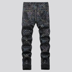 Black men's painted jeans