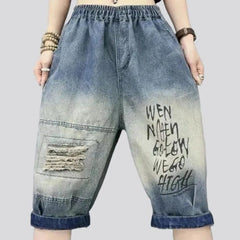 Grunge jeans shorts for women
