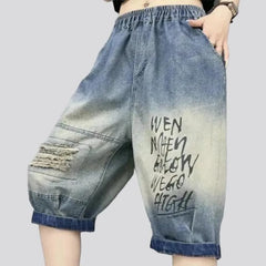Grunge jeans shorts for women