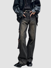 Distressed Washed Jeans