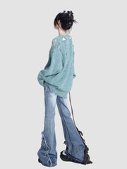 Retro Washed Flared Slim Fit Jeans