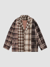Retro Plaid Loose Stitching Jacket