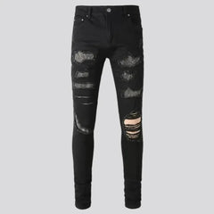 Frayed y2k jeans for men