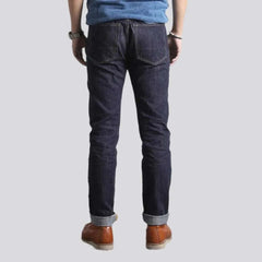 Mid-waistline slim self-edge jeans for men