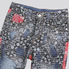 Street ornament jeans for men