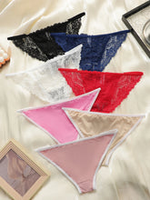 7-piece Set Of Women's Multicolored Sexy Lace Embroidered Letter Thong