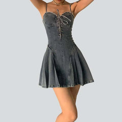 Bleached 90s skater denim dress