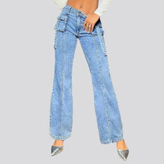 Low-waist women's vintage jeans