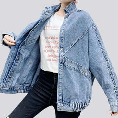Patchwork y2k denim jacket for women