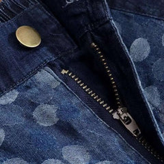 Layered high-waist jean pants for ladies