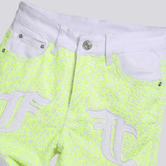 Skinny acid men's green jeans