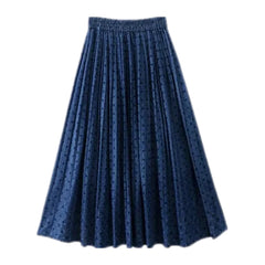 Maxi length boho denim skirt