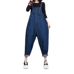 Boho slouchy women's jean dungaree