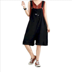 Embroidered women's denim overall