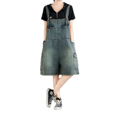 Vintage baggy denim overall for women