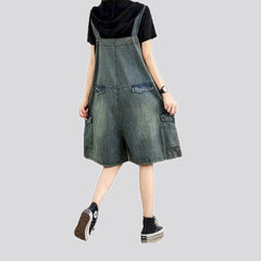 Vintage baggy denim overall for women