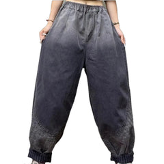 Mid-waist stylish women's jean joggers