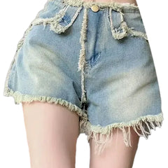 Distressed and stylish women's jean shorts