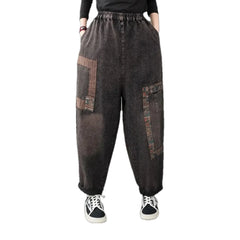 Mid rise slouchy jean harem jeans for ladies