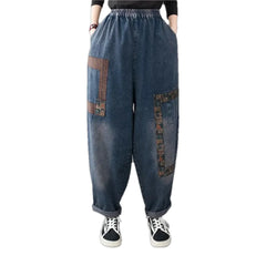 Mid rise slouchy jean harem jeans for ladies