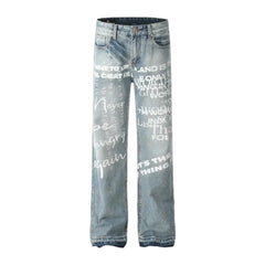 Light pattern medium rise men's jeans