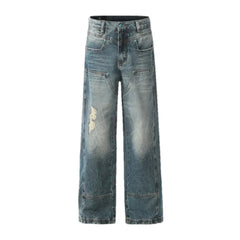 Stonewashed mid-rise men's jeans