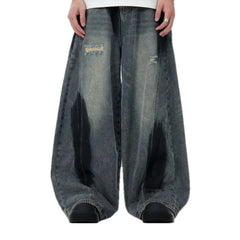 Fashionable faded wash men's jeans