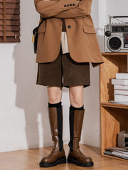 Corduroy Straight Five Quarter Pants