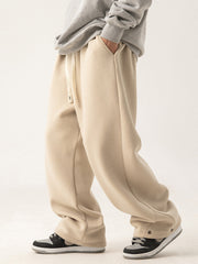 Retro Foot Split Adjustable Design Loose Casual Sweatpants