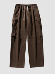 Retro Textured Sand-Washed Cargo Pants