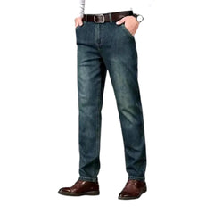 Sanded tapered casual jeans for men