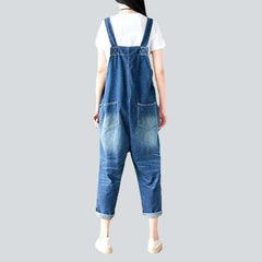 Embroidered denim dungaree for ladies