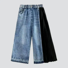High-waist pleated jeans for ladies