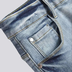 Color skull print painted jeans for men