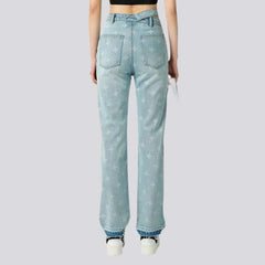 Print straight jeans for ladies