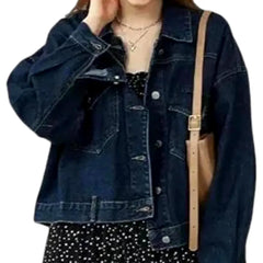 Casual oversized women's denim jacket