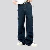 90s fashionable mid rise men's jeans