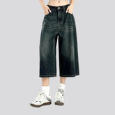 90s style baggy fit women's denim shorts
