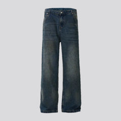 90s style dark creased men's jeans