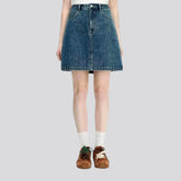 90s style denim high waist jean skirt