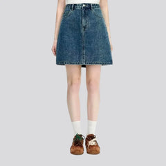 90s style denim high waist jean skirt